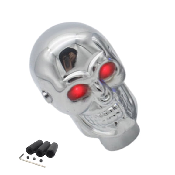 Waterproof Skull Car Gear Shifts Knob Shifter Lever with LED Lighting for Vehicle Inner Manual Transmission Decoration