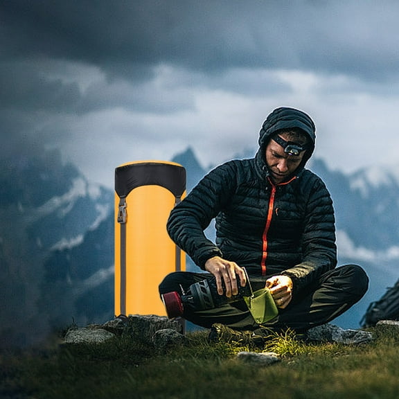 Waterproof Sleeping Bag Storage Bag | Rainproof Compression Sack for Camping | Green, Yellow, Blue | 60X40X20Cm | 1-Pack