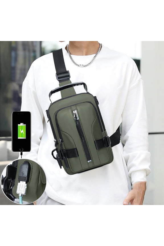 Waterproof Sling Bag,Anti-Theft Crossbody Chest Pack,Charging Port Tear-Resistant Fanny Pack,Travel Camping Hiking Purse,Lightweight Hands-Free Shoulder Backpack,Multi-Compartment EDC Bag