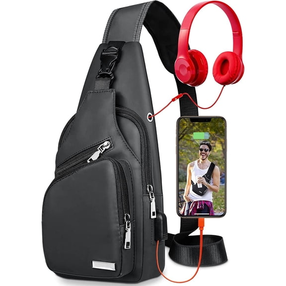 Waterproof Sling Bag Crossbody Backpack for Men Women Sling Backpack Hiking Daypack Multipurpose Cross Body Chest Bag
