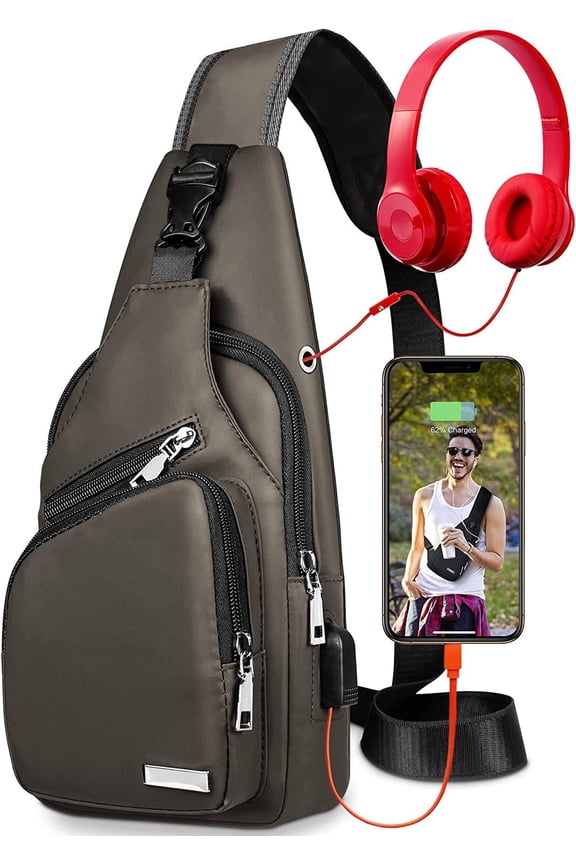 Waterproof Sling Bag Crossbody Backpack for Men Women Sling Backpack Hiking Daypack Multipurpose Cross Body Chest Bag