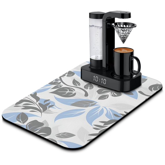 Waterproof and SlipResistant Oversized 19.5x12in Drying Mat with LowProfile, Super Absorbent Diatom Mud Easy to Clean and Trimmable Decorative Pattern Excellent for Kitchen Counter