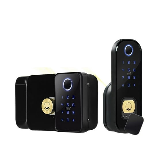 Waterproof Smart Lock For Gate Outdoor Keyless Electric Rim Double Sided Fingerprint Reader Lock With Ttlock App ,Easy to Use