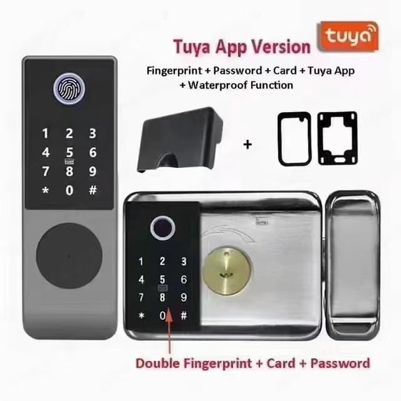 Waterproof Smart Lock Wifi Double Side Fingerprint Lock Outdoor Gate ...