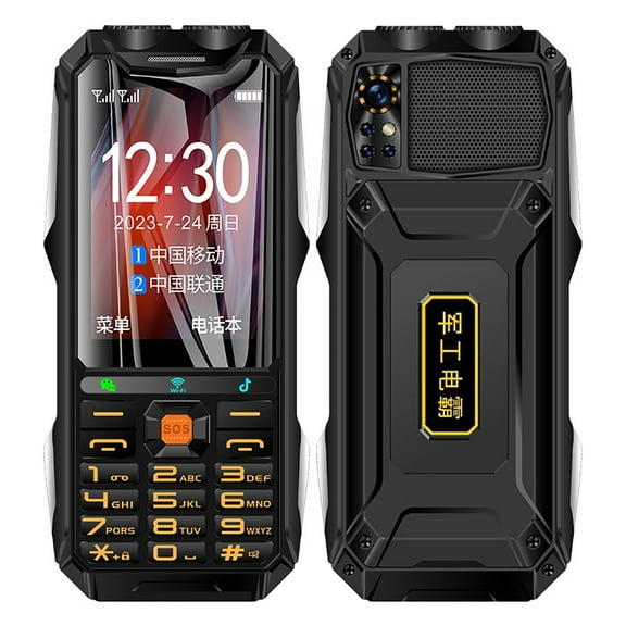 A Waterproof Smart Senior Phone With 4.0In Screen, 18000Mah Battery, Dual Camera, Android 7.0, Quad-Core, 4G Lte, Bluetooth, Fm Radio, Whatsapp Support - Unlocked Rugged Mobile Phone For E