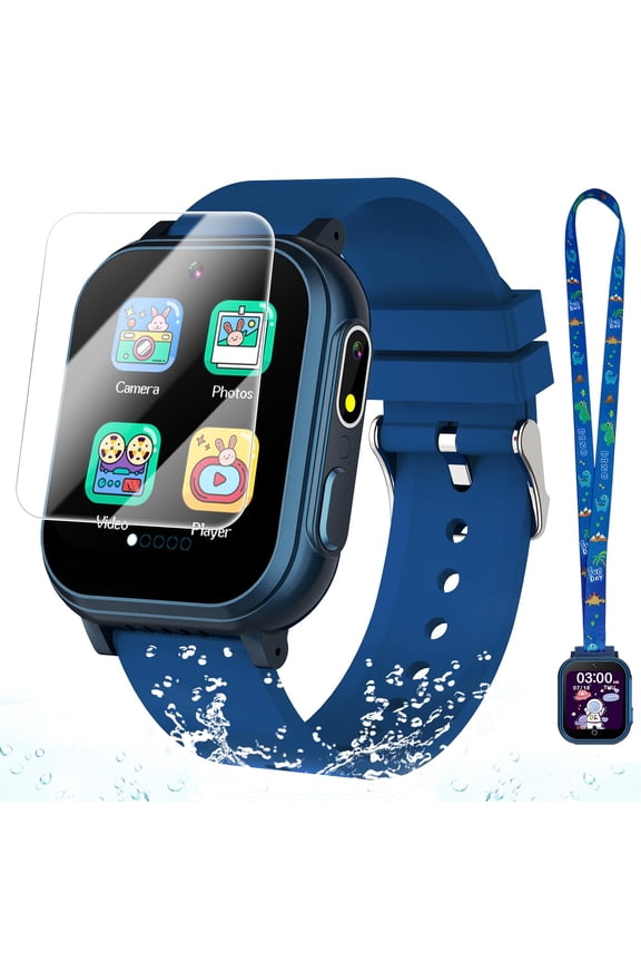Waterproof Smart Watch for Kids Toys for Boys Age 5-12 with 32 Games, Dual Camera, Habit Tracking, Music Player, Video, Alarm Clock, HD Touchscreen Kids Smart Watch Birthday Gift for 3-12 Year Old