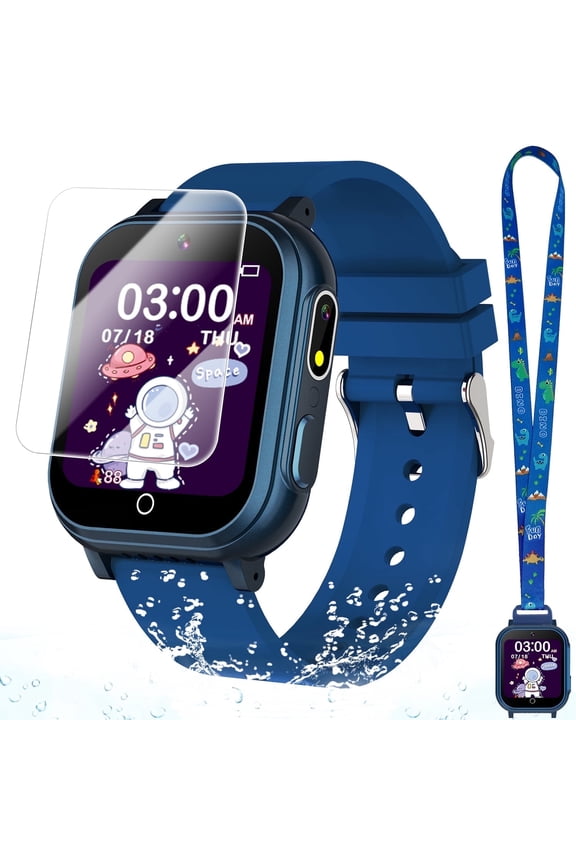 Waterproof Smart Watch for Kids Toys，Boys Age 5-12 with 32 Games, Dual Camera, Habit Tracking, Music Player, Video, Alarm Clock, HD Touchscreen Kids Smart Watch Birthday Gift for 3-12 Year Ol