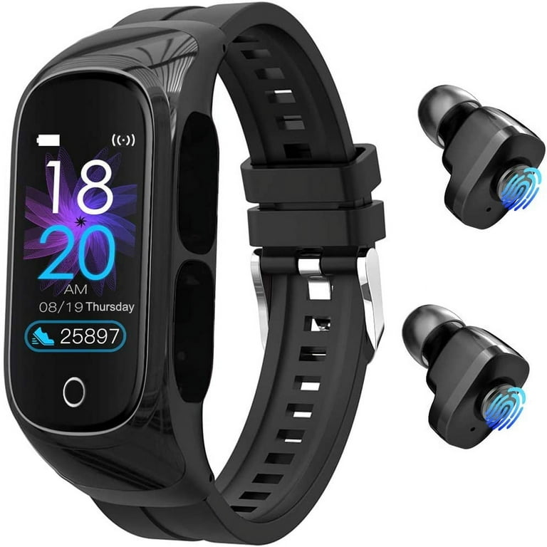 Waterproof Smart Watch With TWS Bluetooth 5.0 Earbuds 8 in1 Touch Control Wireless Headset Wristband Walmart