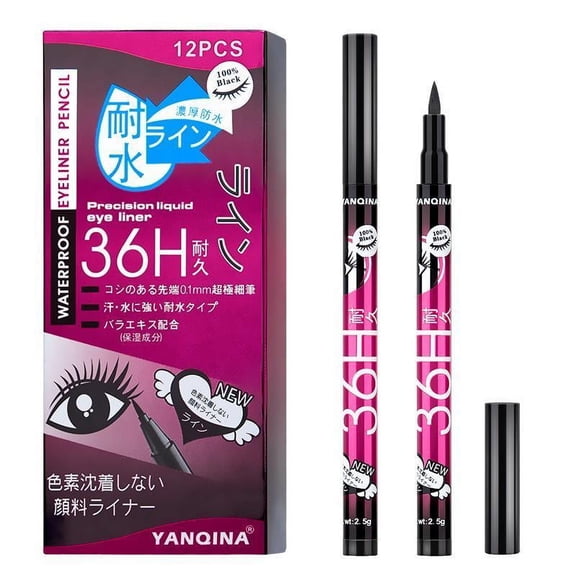 Waterproof Smudge-Proof 4 Color Eyeliner Pencil for Cat Eye Goth Halloween Makeup Colorful High-Pigment Eye & Lip Crayon Face Paint Pearl Gloss Finish Punk Gothic Look