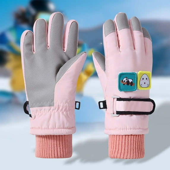 Waterproof Snow Gloves for Ourdoor Sports, Toddler Kids Boys Girls Gloves Winter Outdoor Windproof Warm Lock Temperature Ski Gloves Size:S-L