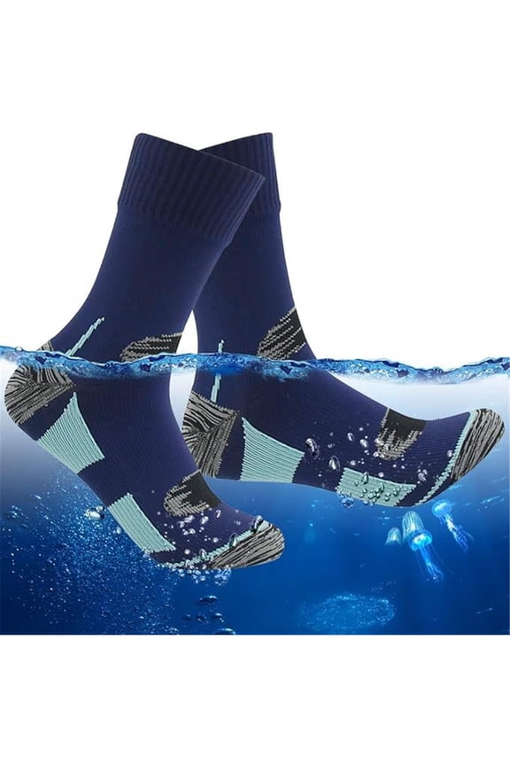 Waterproof Socks, Unisex Hiking Wading Trail Running Kayaking Crew Socks M Waterproof Hiking Socks with Breathable Cushion Running, Hiking, Water Sports