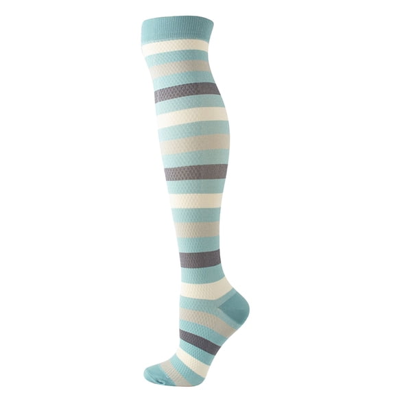 Waterproof Socks for Women Socks Wide Calf for Women & Men Striped Knee High Support Stocking Long Tube Socks for Sports Circulation Mint Green XL