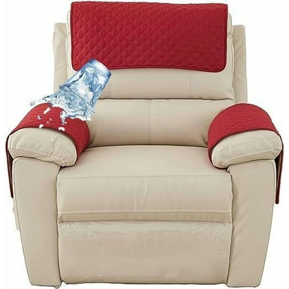 Waterproof Sofa Armrest Cover 1/2/3 Seater - Headrest and Recliner Chair Arm Slipcovers - Nonslip Furniture Protector for Leather Armchair ( Color : #10 , Size : 1 Seater 3pcs )