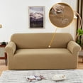 thumbnail image 1 of Waterproof Sofa Cover 1/2/3/4 Seater Couch Cover L Shape Adjustable Spandex Sofa Cover for Living Room Slipcover Jacquard (Waterproof apricot,L-185-230cm), 1 of 7