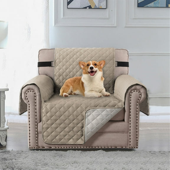Waterproof Sofa Cushion Cover Pet Proof Furniture Protector Slip Resistant Design - Machine Washable Scratch Protection s Pet Friendly(Beige)