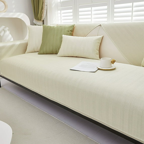 Waterproof Sofa Towel Couch Cover,Summer Cool Pad Sofa Towel Cover Washable For Living Room -Beige-110x240cm(43x94in)