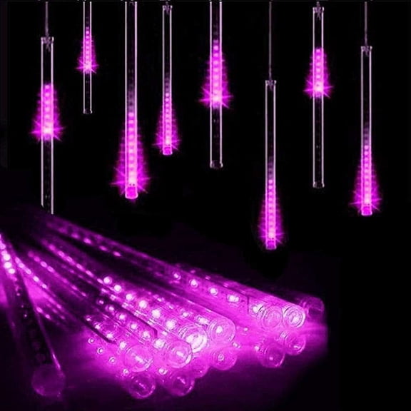 Waterproof Solar Garden Lights, Solar Meteor String Lights with 288 LEDs Falling Raindrop Effect, 50cm 8 Tubes Blue Outdoor Lights for Garden, Holiday, Party, Wedding & Christmas