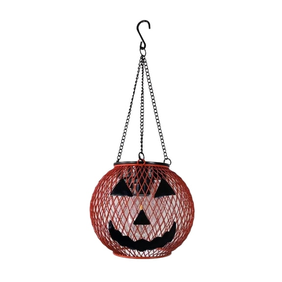 Waterproof Solar Hanging Pumpkin Lantern, Outdoor Garden Solar Jack O Lantern, Portable Suspended Seasonal Light, Backyard Porch Tree Halloween Decor Lamp