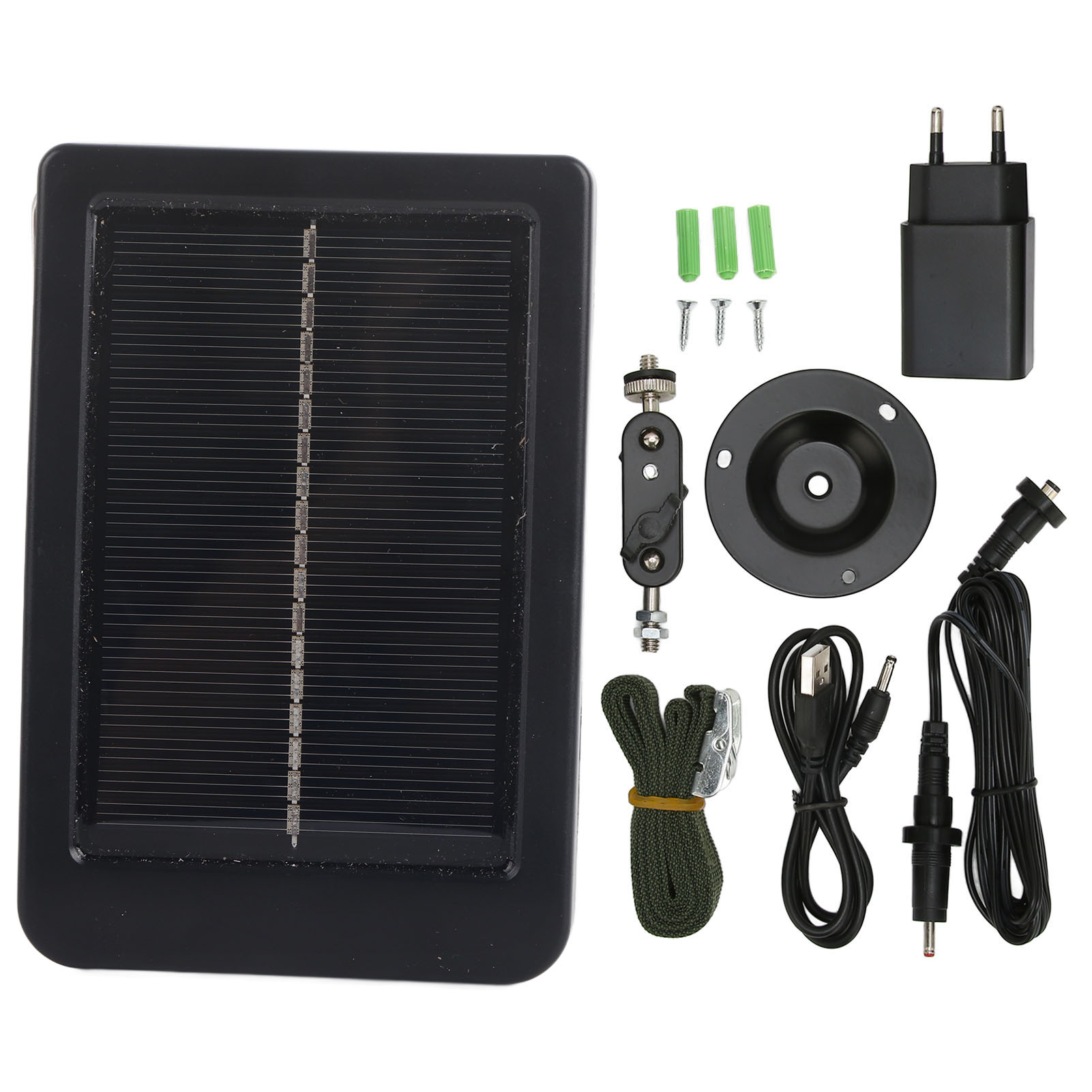 Waterproof Solar Panel 100-240V EU Plug for Outdoor Wildlife Camera - Portable & Compact for IP66 Rated Hunting Cameras