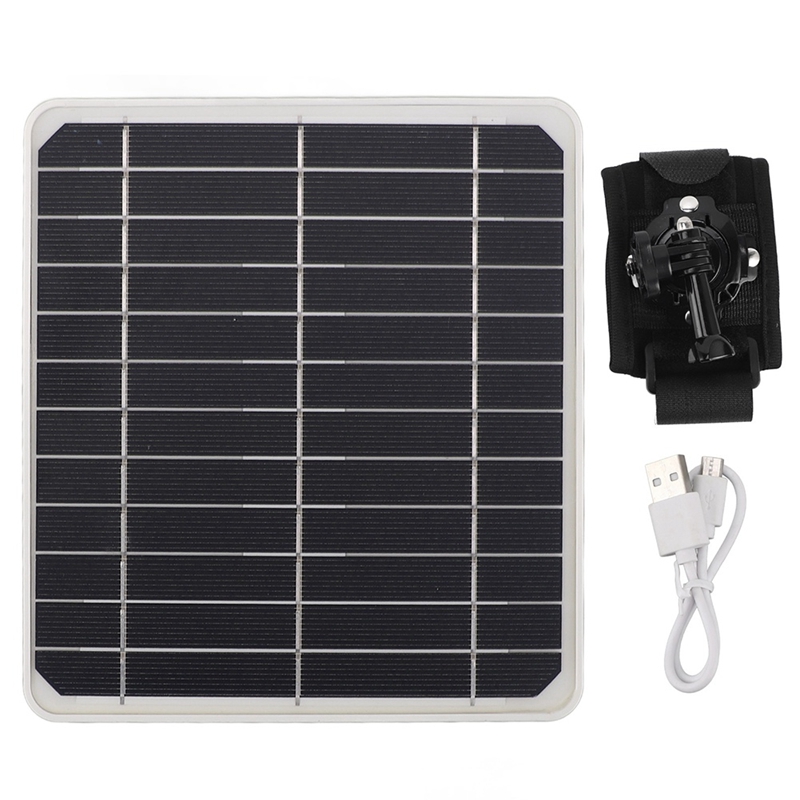 Waterproof Solar Panel Kit 20W Portable Solar Charger with 2 USB Outdoor Battery Powered for Camping with Mounting Rack