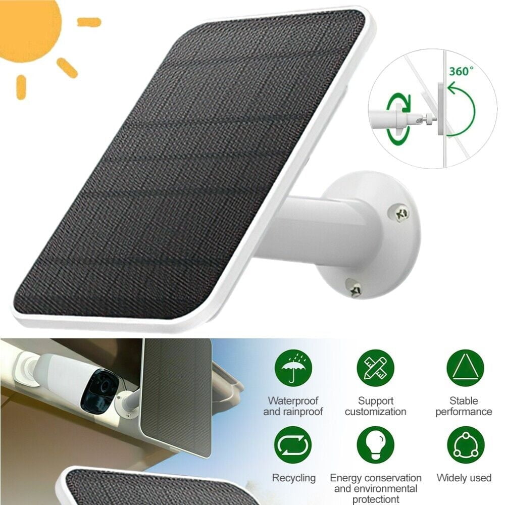 Waterproof Solar Panel Kit For Arlo Essential Spotlight Camera Doorbell Charger