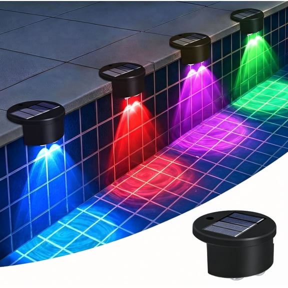 Waterproof Solar Pool Lights 1 Pack, Wireless LED Lights for Outdoor Above Ground & Inground Pools, 3 Color Options Solar Power Lighting, Poolside Decoration for Deck Garden