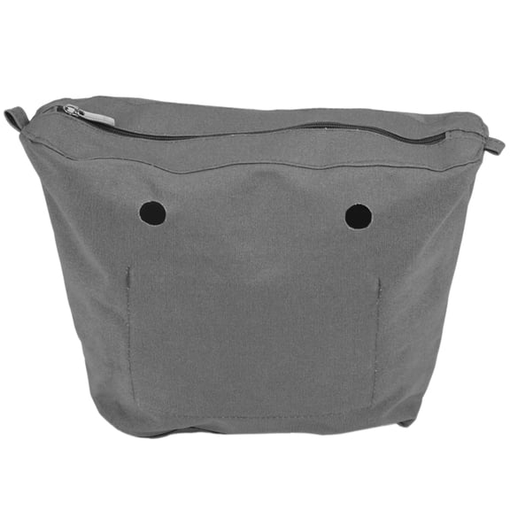 Waterproof Solid Canvas Insert Inner Lining Insert Zipper Pocket for Obag O Bag Handbag Bag Deep Gray Mini,1 x bag,dark gray