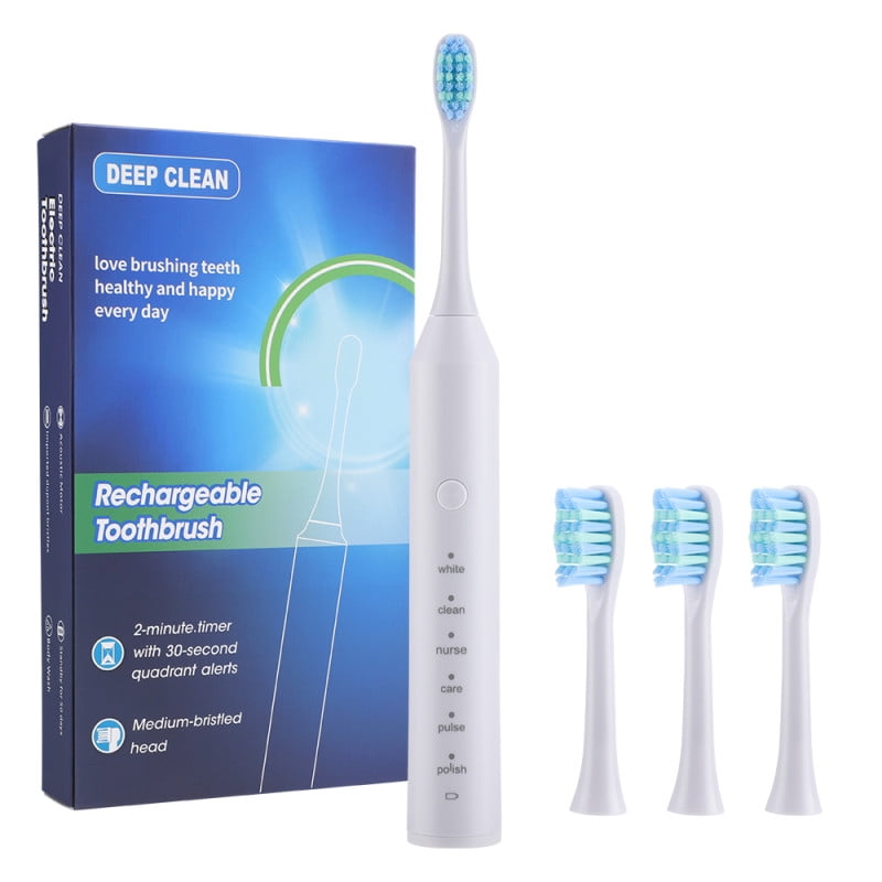 Waterproof Sonic Electric Toothbrush for Adults - 6 Modes with Pressure ...
