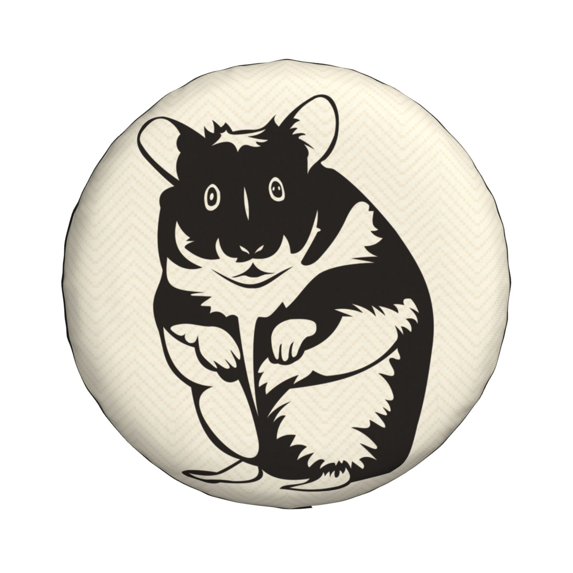 Waterproof Spare Wheel Cover, Cartoon Black Hamster Pattern Adjustable Wheel Cover For Jeep Trailer RV SUV Car, 14 inch
