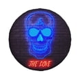 thumbnail image 1 of Waterproof Spare Wheel Cover, Dazzling Neon Lights Skull Pattern Adjustable Wheel Cover For Jeep Trailer RV SUV Car, 14 inch, 1 of 8
