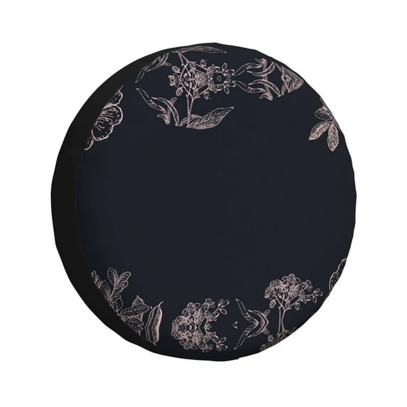 Waterproof Spare Wheel Cover, Flower Memorial Sadness Adjustable Wheel Cover For Jeep Trailer Rv Suv Car, 15 Inch