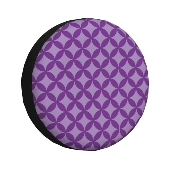 Waterproof Spare Wheel Cover, Purple Rhombus Adjustable Wheel Cover For Jeep Trailer Rv Suv Car, 14 Inch