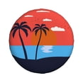 thumbnail image 1 of Waterproof Spare Wheel Cover, Sunset Beach Pattern Adjustable Wheel Cover For Jeep Trailer RV SUV Car, 16 inch, 1 of 8