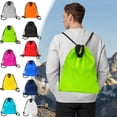 thumbnail image 1 of Waterproof Sports Drawstring Backpack Bag for Gym, Basketball, Swimming and Travel – Large Capacity Oxford Cloth, Lightweight Foldable Athletic Sackpack, 1 of 6