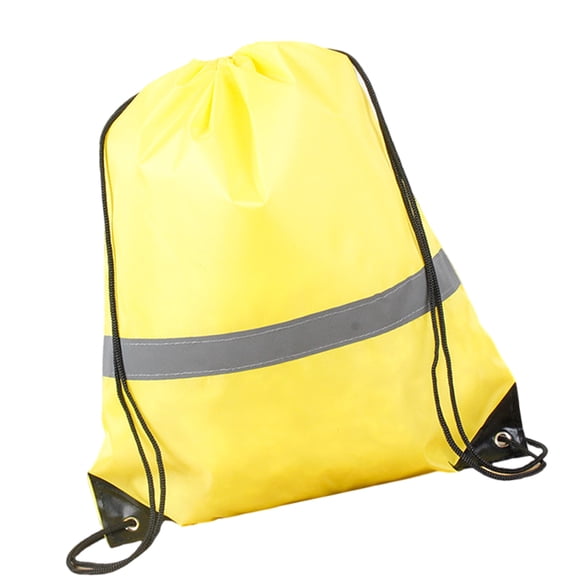 Waterproof Sports Shoulder Bag Light Weight Portable Fitness Handbag Reflective Stripe Drawstring Gym Backpack