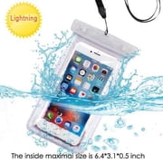 Waterproof Sports Swimming Lightning Case Bag Pouch with Lanyard for Apple iPhone X/ 8/ 7 / 6S/ 6/ Plus/ SE/ 5S/ 5C/ 5/ iPad Pro/ Mini/ Air/ iPod touch 5th 4th T-Clear + MND Mini Stylus