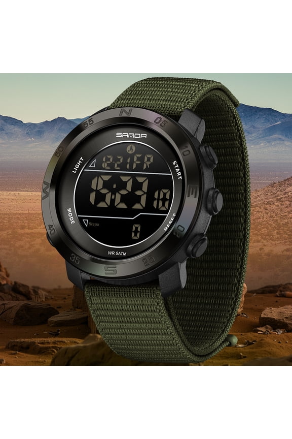 Waterproof Sports Watch with Pedometer, Calorie Counter, Calendar, Night Light for Running and Outdoor Activities