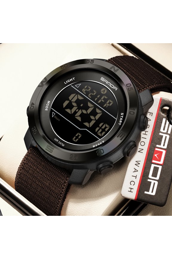 Waterproof Sports Watch with Pedometer, Calorie Counter, Calendar, Night Light for Running and Outdoor Activities