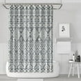 thumbnail image 1 of Waterproof Square Geometry Western Modern Weave Shower Curtain 72x72 Inch Bohemian Style Polyester Unique Shower Curtain for Bathroom Hotel Home Decor with 12 Plastic Hooks, 1 of 5