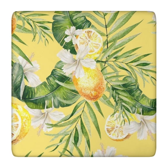 Waterproof Square Tablecloth with Exotic Floral and Hawaiian Print Designs, Elastic Fitted Vinyl Table Cover with Backing, Ideal for Indoor Dining and Outdoor Use