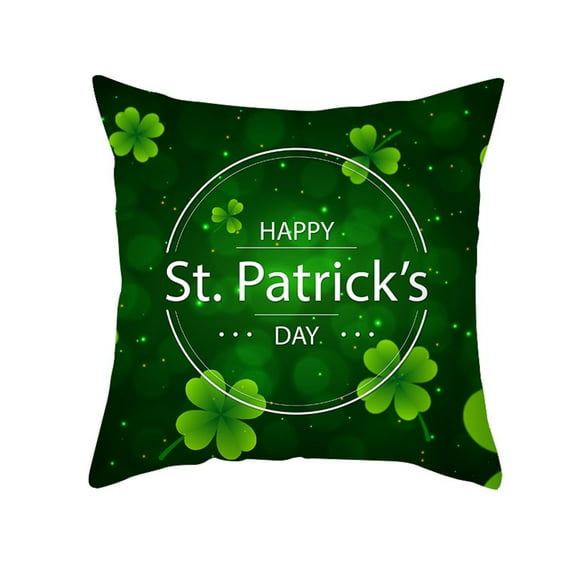 Waterproof St Patrick’s Day Pillow Covers 18x18 Inch Lucky Clover Shamrocks Green Leaves Holiday Throw Pillow Cases Spring Farmhouse Decorations Cushion Cover Double Sided (N)