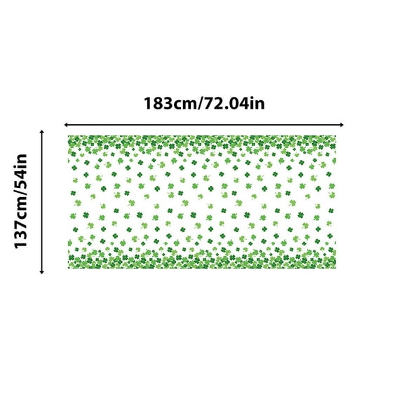 Waterproof St Patricks Day Tablecloth Rectangle, Washable Shamrock Fabric Table Cloth, Shamrock Patterned Irish Microfiber Tablecloth Decorative Table Covers for Party Picnic Dinner Decor 152x213cm