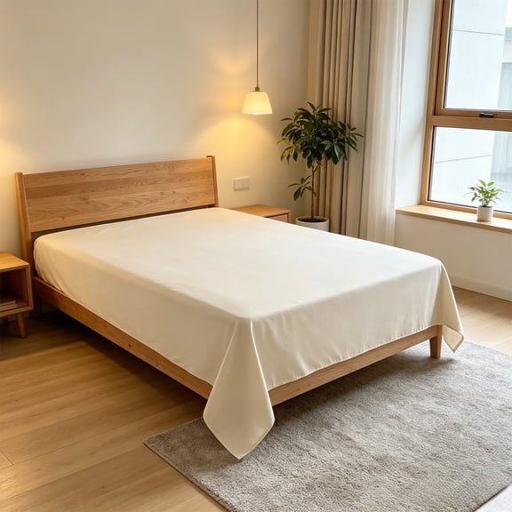 Waterproof Stain Resistant Flat Bed Sheet, Comfortable Solid Color Bed Sheet, Leak Proof Water Resistant Mattress Protector Cover Easy to Clean for Home Bedroom Use