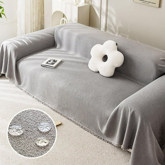 Waterproof, Stain-Resistant, and Scratch-Proof Sofa Cover | Comfortable, Breathable, and Machine Washable | Ideal for 2 Cushion Couch | Pet and Cat Friendly (Grey, 71X134 inch)