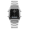 thumbnail image 1 of Waterproof Stainless Steel Watch with Analog Digital Display, Stopwatch Date, 30M Water Resistant for Everyday Wear, 1 of 3