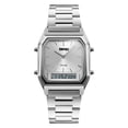 thumbnail image 1 of Waterproof Stainless Steel Watch with Analog Digital Display, Stopwatch Date, 30M Water Resistant for Everyday Wear, 1 of 3