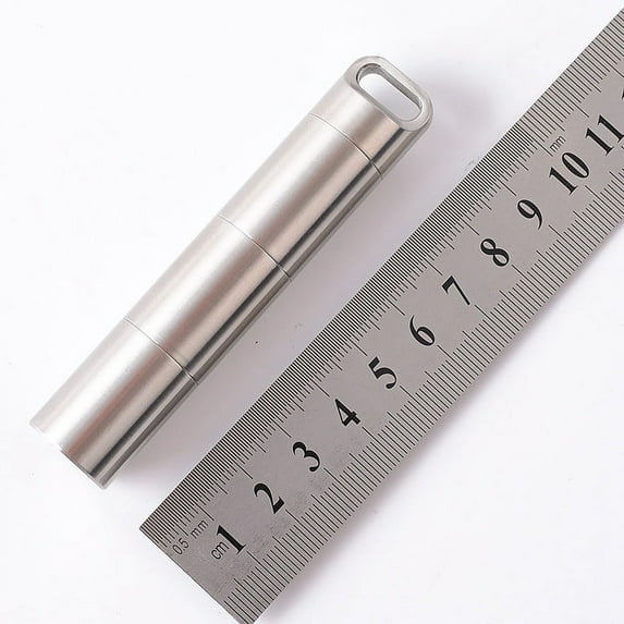 Waterproof Stainless steel Pill Fob Container, Nitro Bottle Holder Nitroglycerin Pill Case Emergency Keychain Pill Holder for Medicine Organizer Dispenser