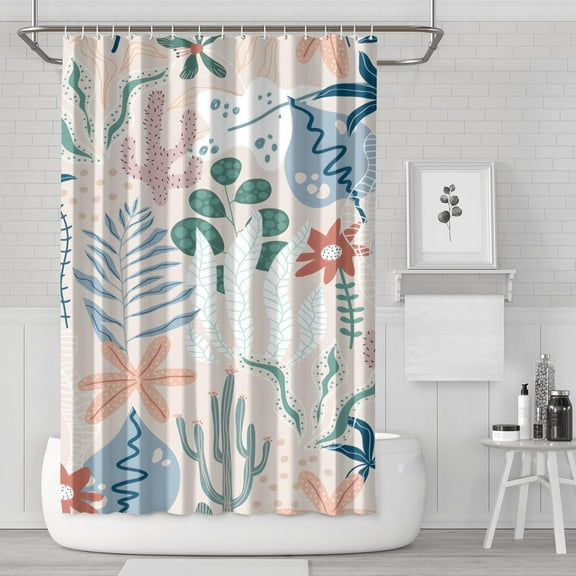 Waterproof Starfish Shower Curtain 72x72 Inch Boho Style Polyester Unique Shower Curtain for Bathroom Hotel Home Decor with 12 Plastic Hooks