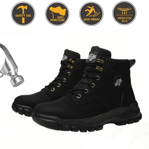 Waterproof Steel Toe Boots For Men 6 Inch Leather Steel Toe Shoes Non Slip Resistant Safety Work Boots Indestructible Lightweight Construction Boot With Composite Toe