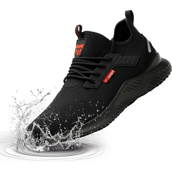 Waterproof Steel Toe Shoes for Men Lightweight Safety Work Summer Sneakers, Slip-Resistant, Puncture Proof Comfortable & Durable for Construction, Warehouse, and Outdoor Work